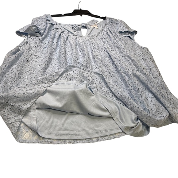 LC Lauren Conrad Light Blue Lace Tunic - Picture 8 of 16